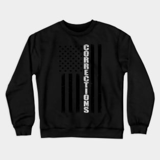 Thin Silver Line Flag Corrections Officer Crewneck Sweatshirt